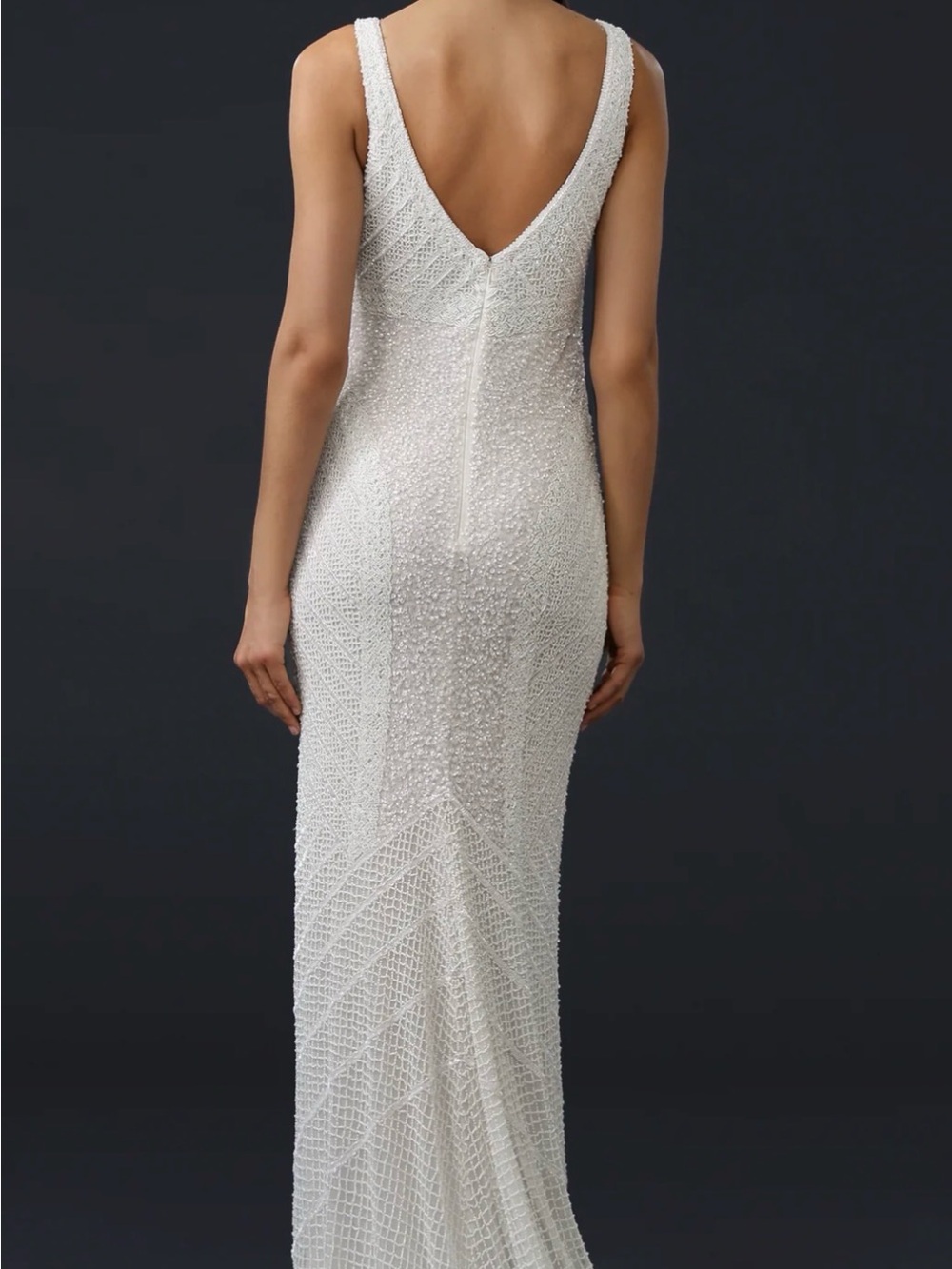 Pearl Beaded White Wedding Gown by Theia - Picture 7 of 11